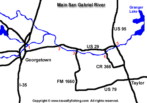 San Gabriel River map