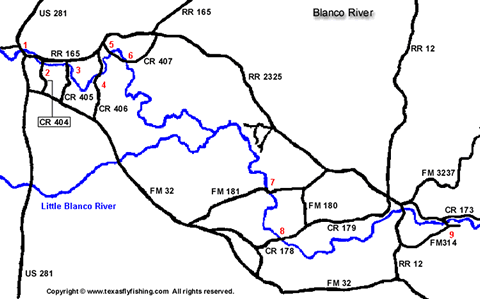 Blanco River map