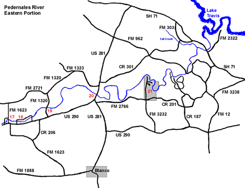 Pedernales River map
